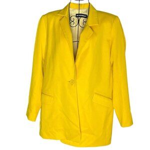 House Of Holland Women's 4 Single Button Blazer Jacket Canary Yellow Bold